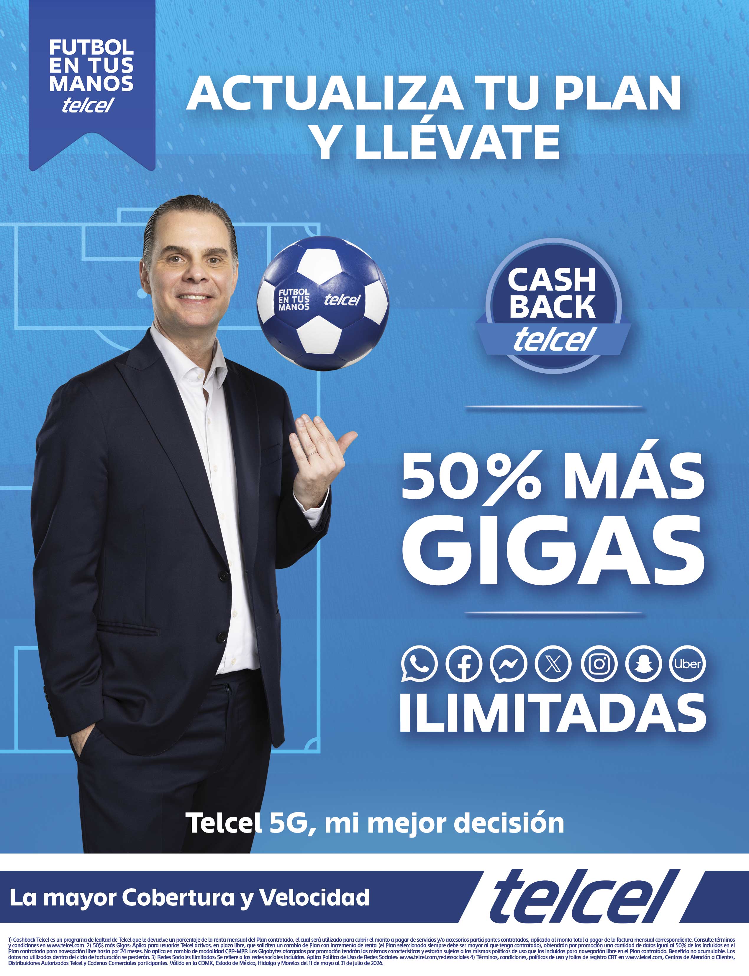 Actualiza tu plan Cash Back Telcel junio 2026 - Recall (móvil)